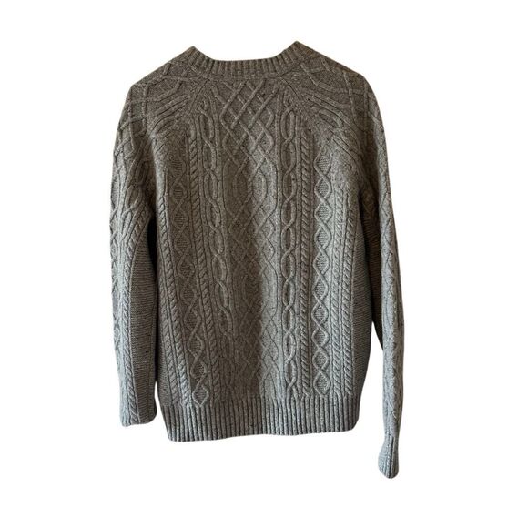 Banana Republic merino wool cable knit tweed sweater size Large - Picture 2 of 8